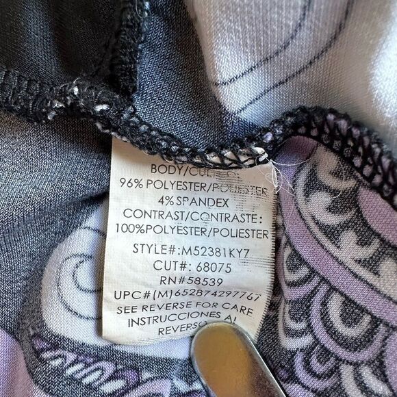 Speechless Black Purple Abstract Empire Waist Babydoll Dress Medium | Retro Y2K - Picture 6 of 7